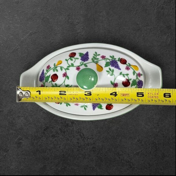 Cottagecore Cook Street Butter Boat 3-Piece Fruit Floral Covered Dish Vintage - Picture 12 of 14